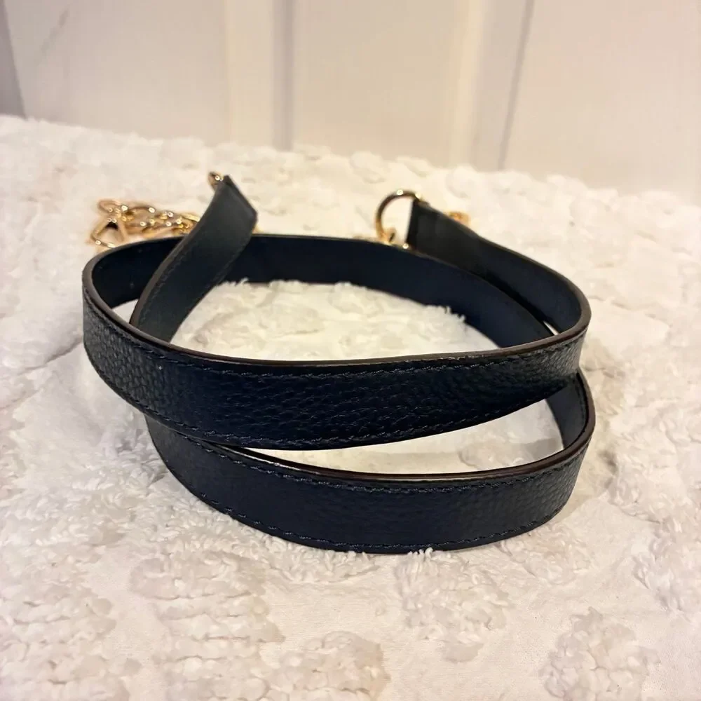 Michael Kors Navy Blue Pebbled Leather & Chain Replacement Handbag Strap